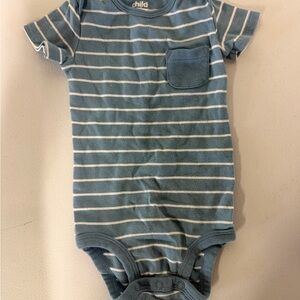 Carter's Blue and White Striped Onesie
